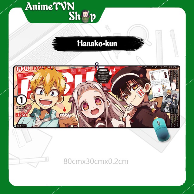 Miếng lót chuột khổng lồ hình anime/Manga Jibaku Shounen Hanako - hàng cao cấp bằng cao su thiên nhiên (80 x 30 x 0.2)