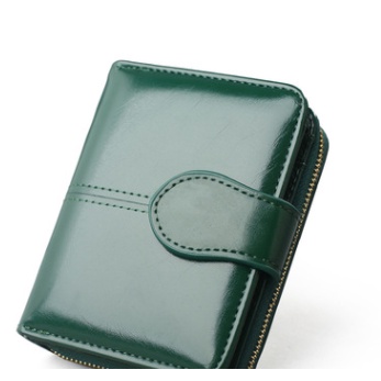 Ví da PU ngắn khóa kéo đựng thẻ thiết kế cầm tay cho nữ