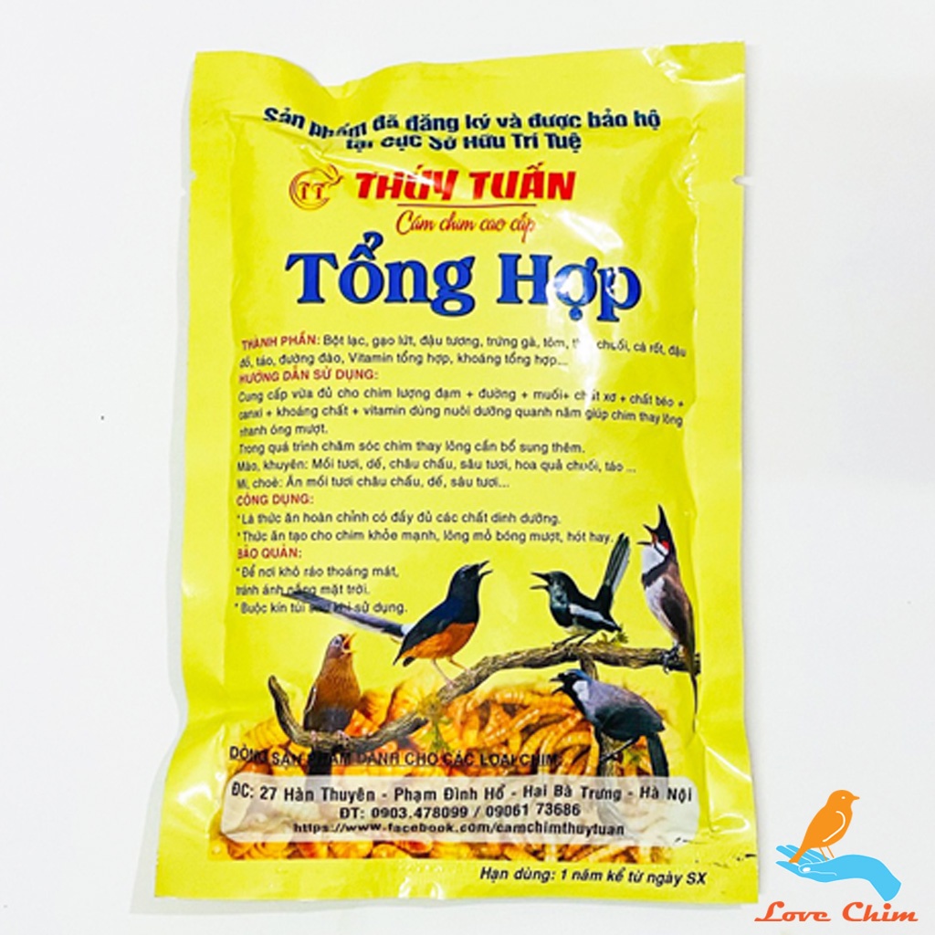 Cám chim tổng hợp Thúy Tuấn, Thức ăn cho chim chào mào,chích chòe,họa mi LOVECHIM