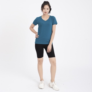 Áo thun nữ cổ tim - Xanh cổ vịt