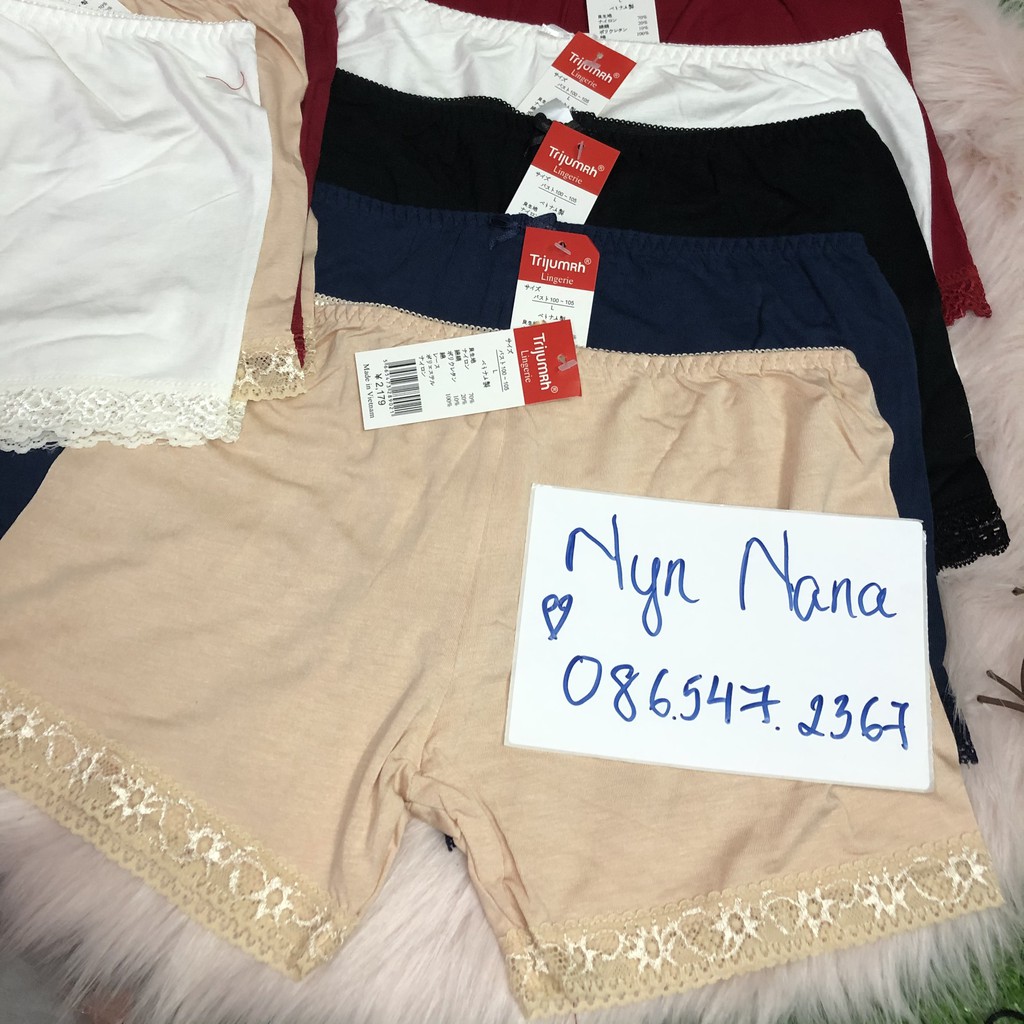 Quần Mặc Váy Cotton Phối Ren Trijumrh