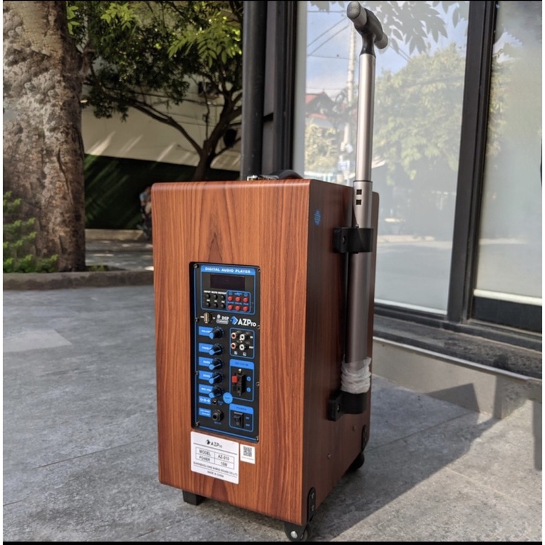 Loa Kéo AZPro AZ-310-3 đường tiếng bass 2.5 Tấc. Loa Karaoke Bluetooth Vỏ Gỗ-Tặng Kèm 2 Micrô