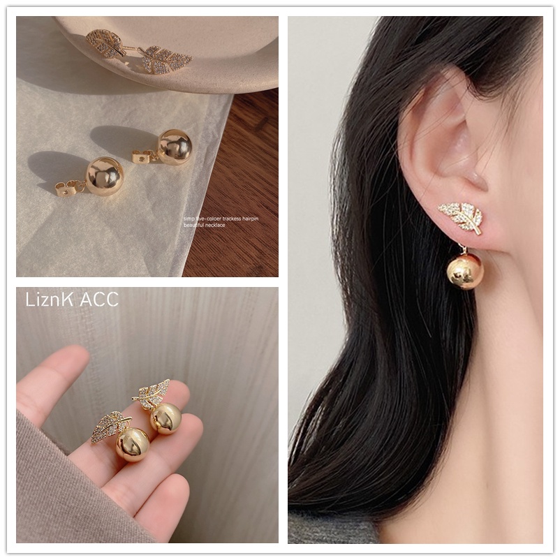 Khuyên Tai Hình Lá Đính Ngọc Trai Cao Cấp Sang Trọng Phong Cách Hàn Quốc Thời Trang Dành Cho Nữ 2022