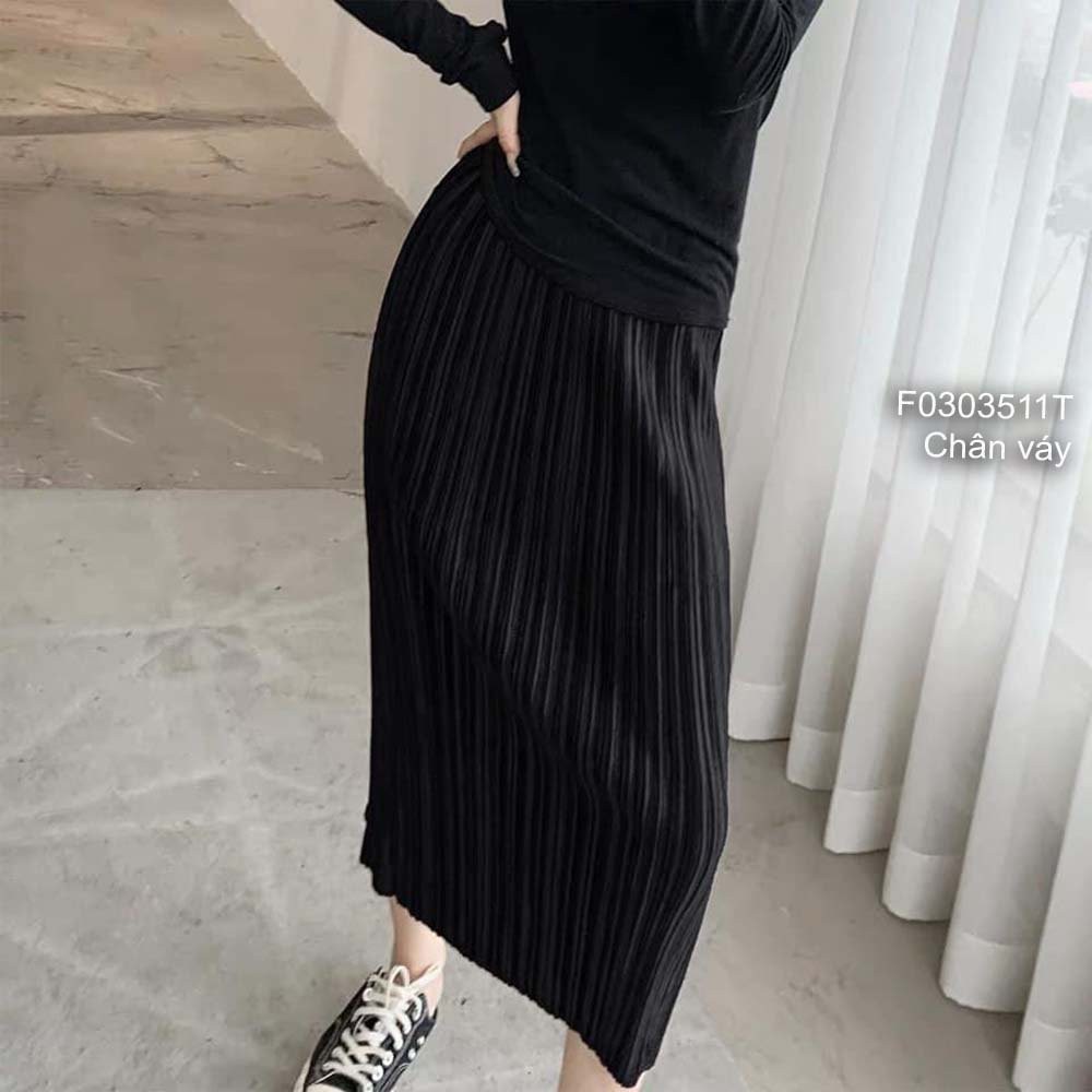 Chân váy dập ly dáng suông dài xẻ tà sau! | BigBuy360 - bigbuy360.vn