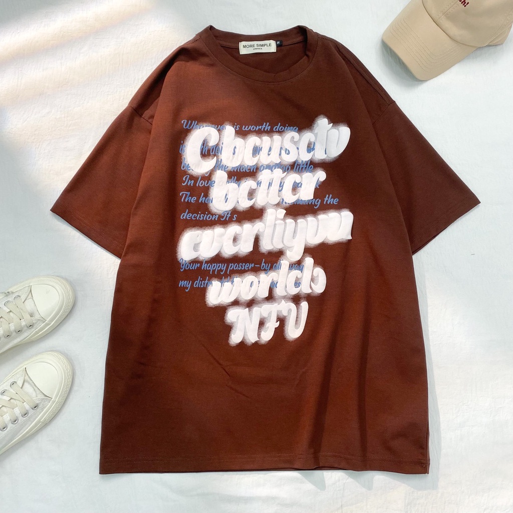 Áo phông Tay Lỡ NFV Form Rộng Nam Nữ Unisex - áo thun cổ tròn CBC Vải Tici co giãn Phong Cách Ulzangg GIDI
