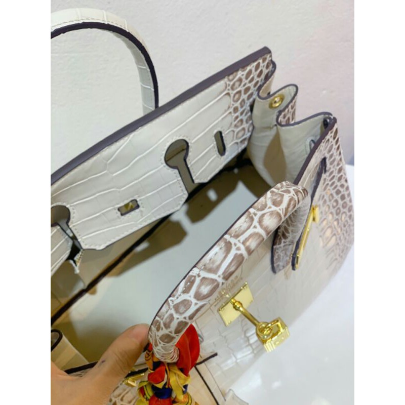 Túi da Hm birkin. sz 30cm. Tặng kèm khăn.  Túi vải HM