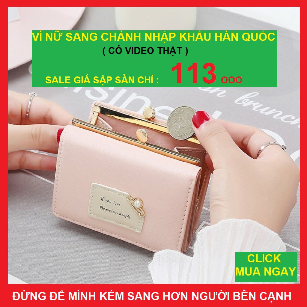 Ví Nữ Mini Cầm Tay Đẹp Hàng Hiệu Loại Mẫu Ngắn Bóp Ví Da PU Cao Cấp Thiết Kế Dễ Thương Xinh Xắn Thời Trang Hàn Quốc | BigBuy360 - bigbuy360.vn