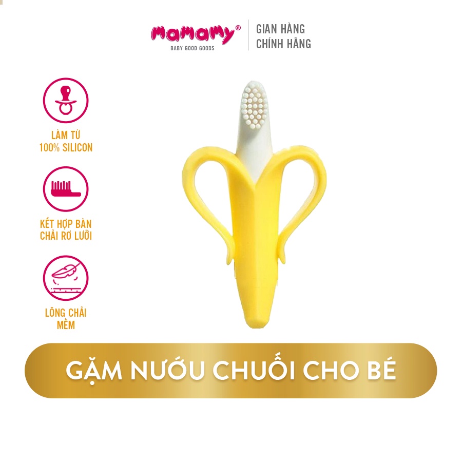 [Quà tặng] Gặm nướu chuối Mamamy silicone an toàn cho bé