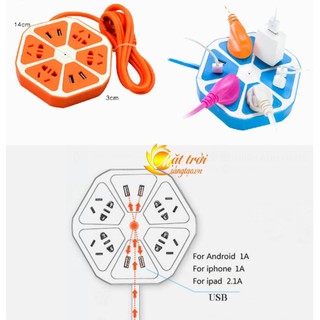 [XẢ KHO]·Ổ điện múi cam đa năng kèm USB