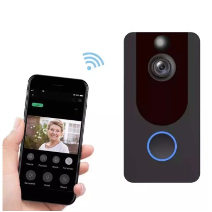 Chuông bấm không dây, Chuông cửa không dây chống nước, Chuông cửa không dây thông minh có Camera wifi EKEN V7 cao cấp vớ