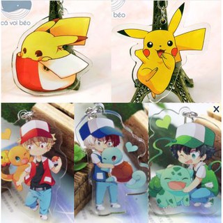 [SALE GIÁ XƯỞNG] Móc khóa Pokemon Pikachu Bulbasaur Chamender Squirtle hàng loại 1 móc khóa manga anime