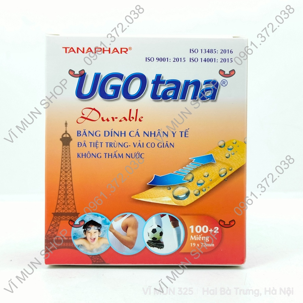 Băng dính cá nhân y tế UGOtana Durable 100+2 miếng