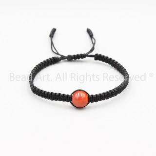 Vòng Tay Thắt Dây Red Orange Agate Tự Nhiên Màu Cam 9MM, Hoả, Thổ, Vòng Tay Phong Thuỷ, Chuỗi Hạt S50 - Bead Art