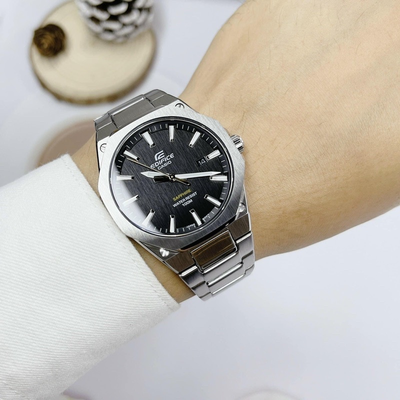 Đồng hồ casio nam efr-s108d-1 sapphire mặt bác giác new fullbox chính hãng