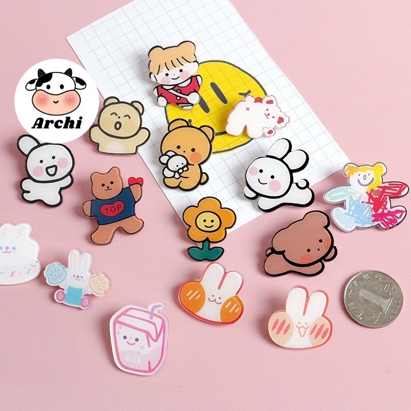 STICKER PHỤ KIỆN CÀI ÁO,TÚI TOTE,BALO HOẠT HÌNH CUTE