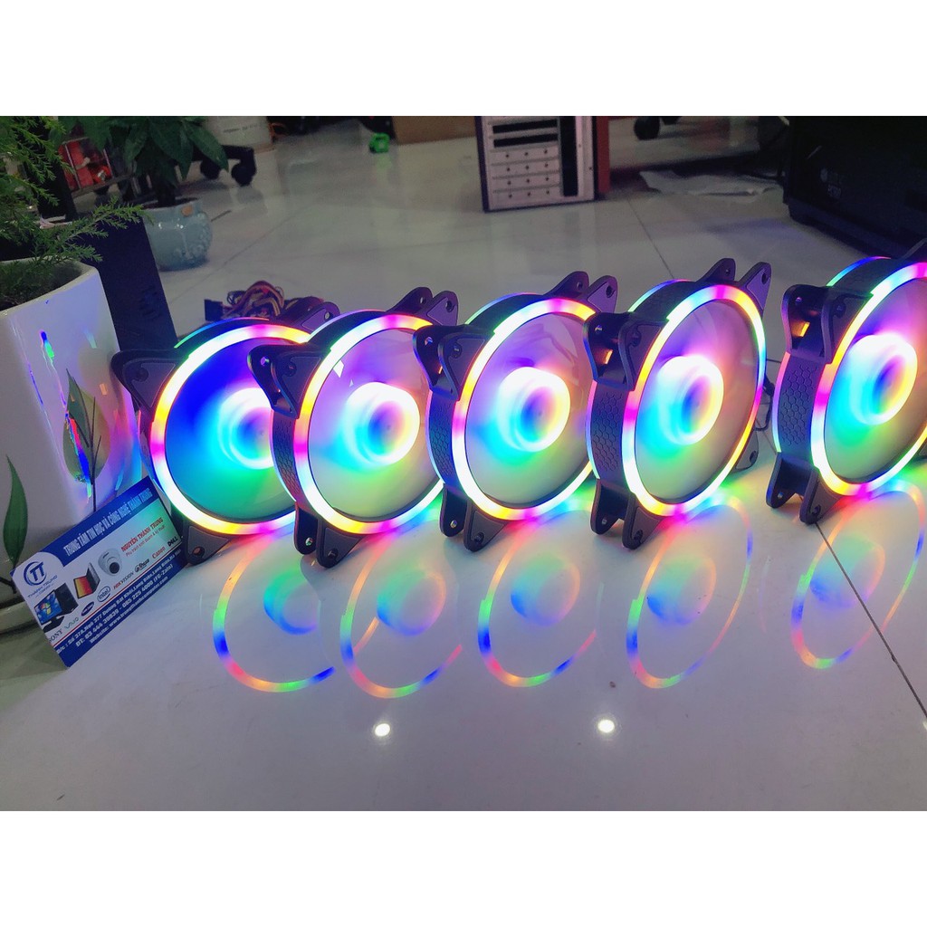 Quạt tản nhiệt , Fan Led COOLMOON S3 RGB LED TÂM (Không cần Hub)