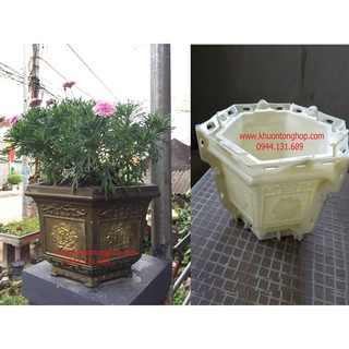Khuôn chậu lục giác rộng 30cm cao 22cm