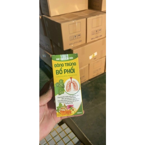Siro thảo mộc Đông trùng bổ phổi bổ sung dinh dưỡng thành phần tự nhiên cho cơ thể Haucovi chai 100ml