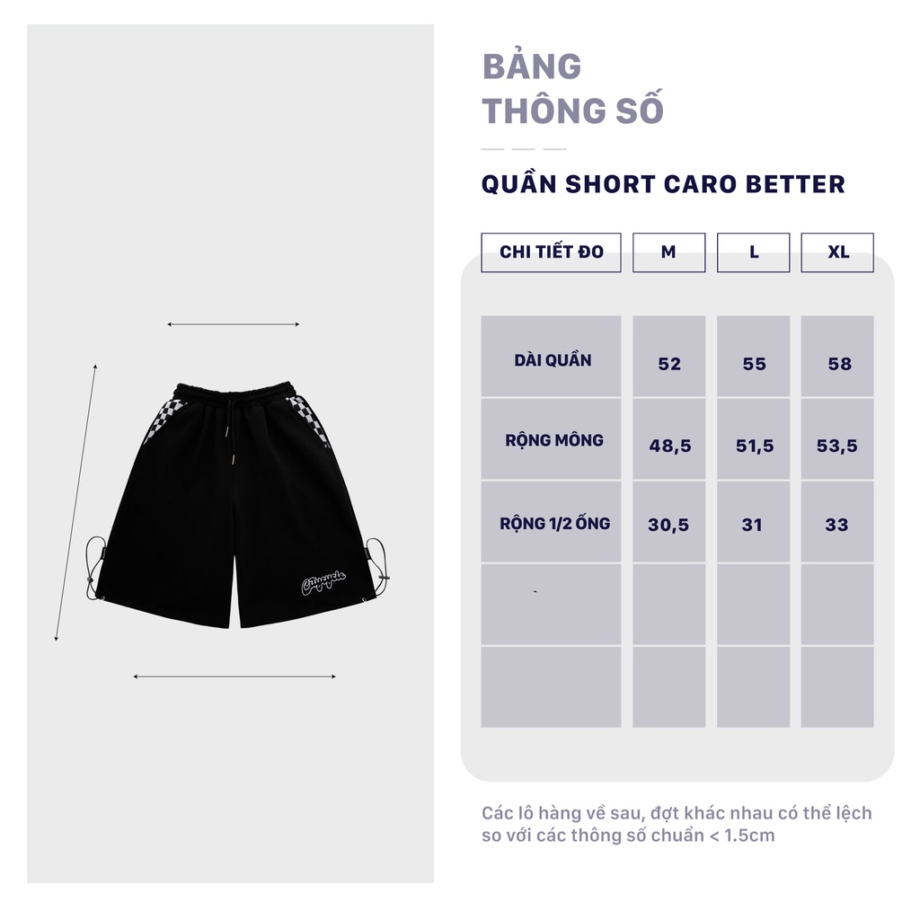 Quần short local brand Caro Better City Cycle cotton unisex form rộng nam nữ oversize