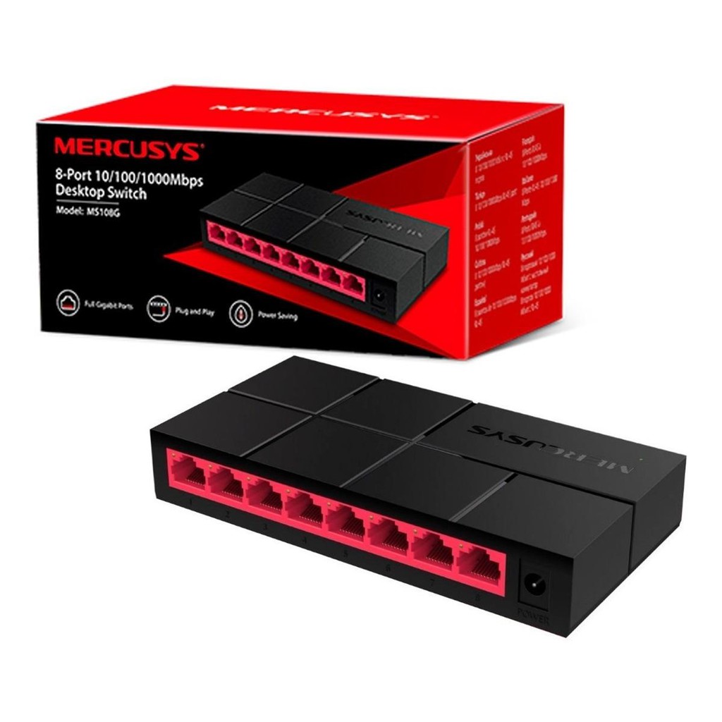 Bộ chia mạng Mercusys MS108G 8-Port 10/100/1000 Mbps hàng chính hãng,vds shop