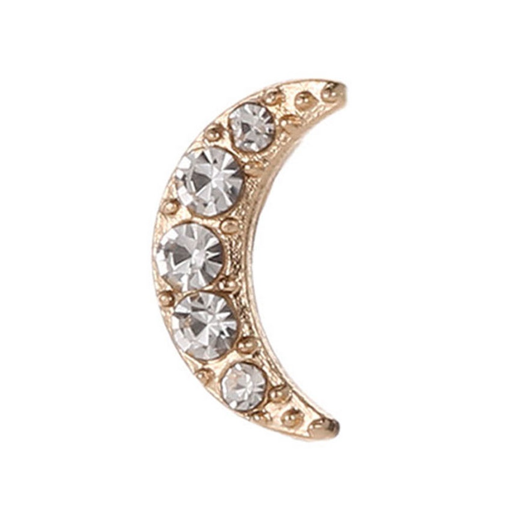 Set 2 Khuyên Tai 3 Lỗ Hình Mặt trăng Ngôi Sao Thời Trang Cá Tính Cho Nữ