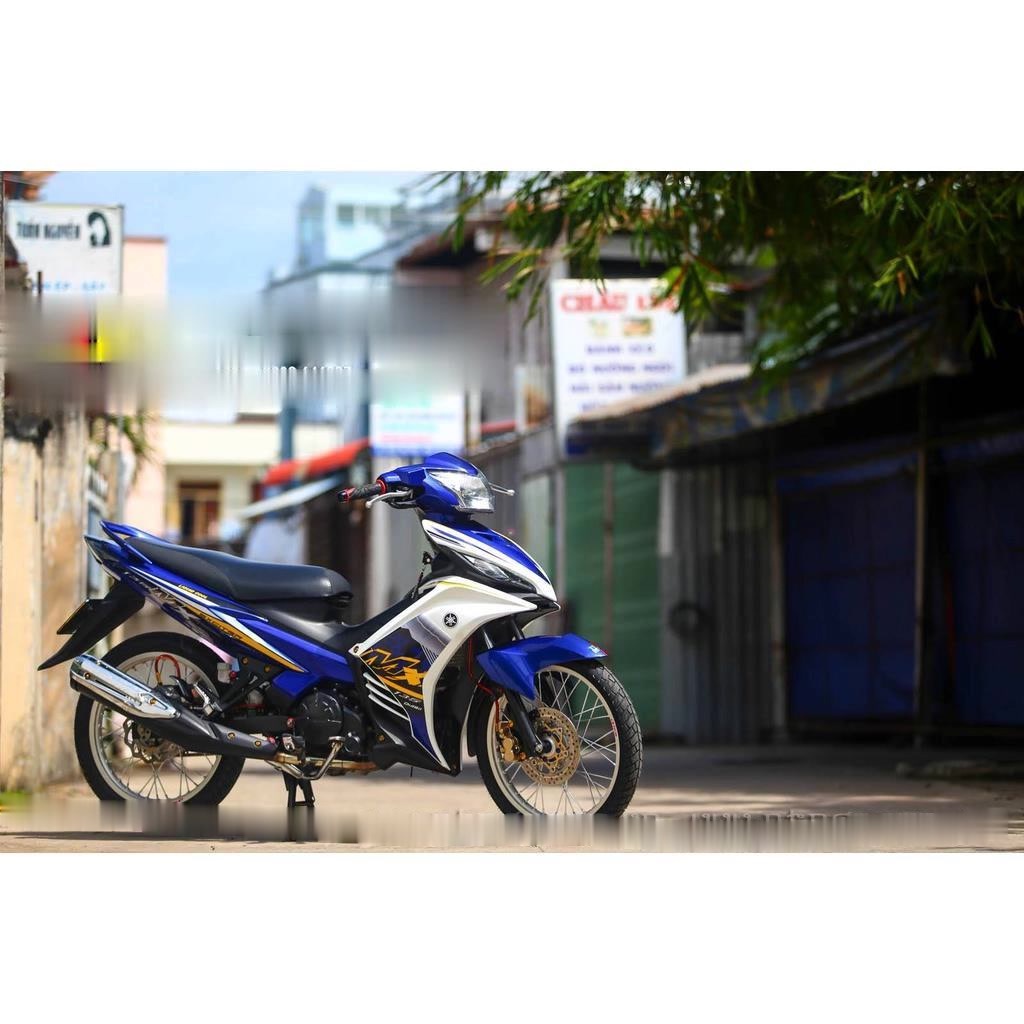 Tem Rời Dán Xe Exciter 135 Mẫu MX Trắng Xanh Cực Chất, Hàng 3 Lớp Chất Lượng Cao ,Team Decal