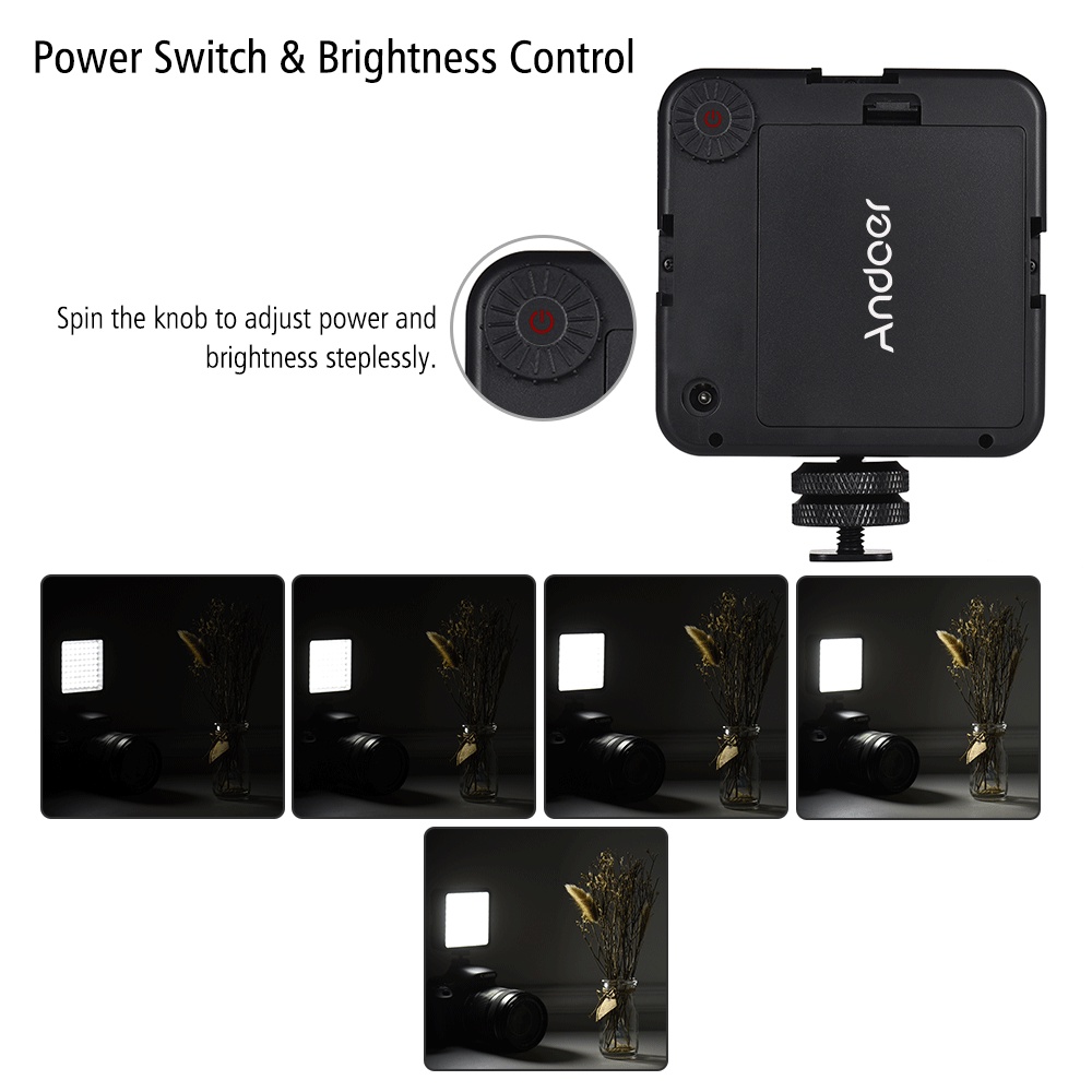 Andoer Bảng Đèn LED 64 Cổng USB Cho Máy Ảnh Canon Nikon Sony A7 Panasonic Olympus Neewer Godox