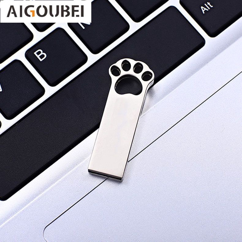 USB kim loại tốc độ cao hình chân mèo độc đáo 128gb /64gb /32gb /16gb /8gb /4gb /2gb /1gb