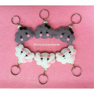 Móc khóa trang trí hình đám mây vải nỉ