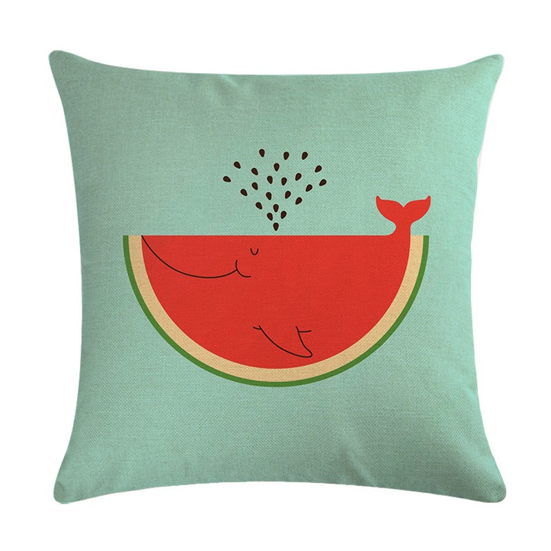 Vỏ Gối In Hình Dưa Hấu 45*45cm Phong Cách Hiện Đại