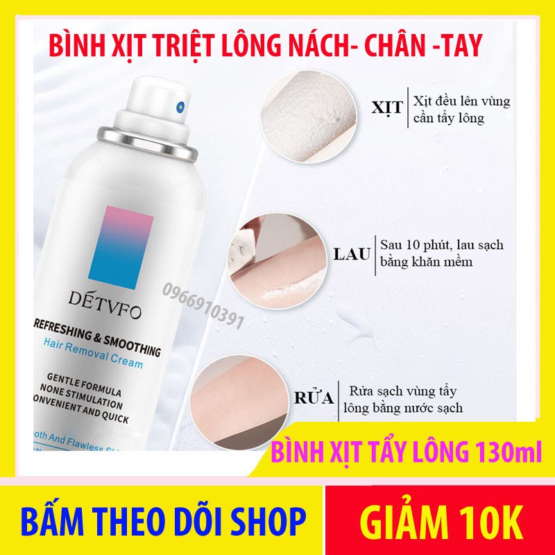 Kem Tẩy Lông Dạng Xịt Dịu Nhẹ Không Đau, chai xịt tẩy triệt lông nách, chân, tay, kem tẩy xịt nhẹ hàng hót MTA