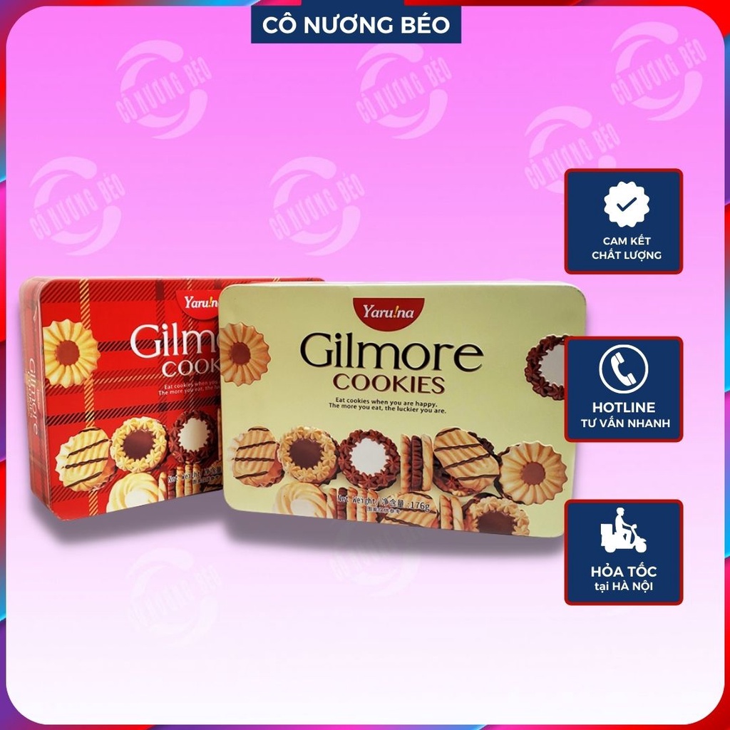 Bánh quy GilMore Hong Kong hộp 176g - Bánh kẹo Tết - Ăn vặt Cô Nương Béo
