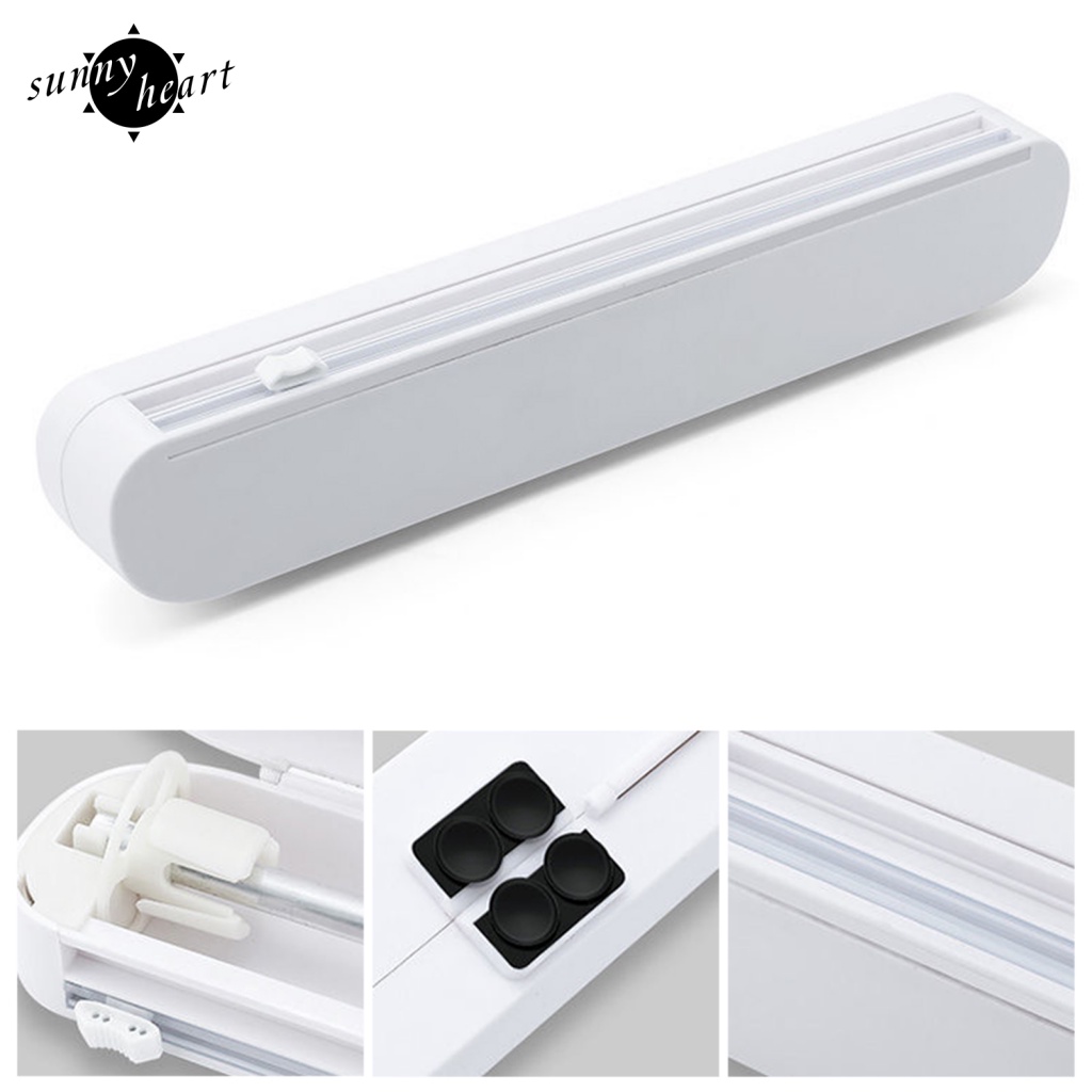 Hộp Đựng Màng Bọc Thực Phẩm Không BPA Màu Trắng Sắp Xếp Gọn Gàng Cho Nhà Ở