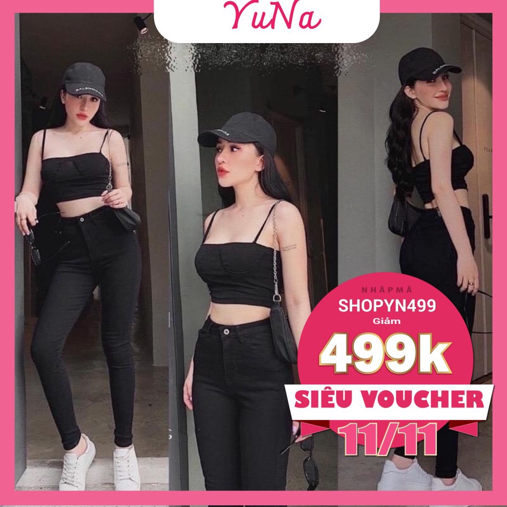 Quần jean nữ Maika  skinny lưng cao chất liệu bò giấy cao cấp co dãn bốn chiều, phụ kiện thời trang Yuna | WebRaoVat - webraovat.net.vn
