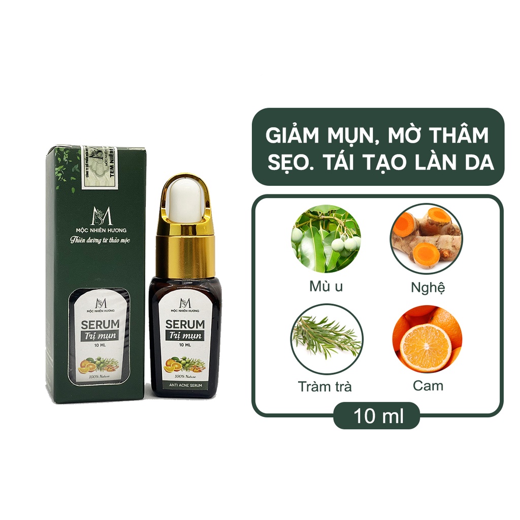 Serum giảm mụn, mờ thâm sẹo rỗ, tái tạo da 10ml Mộc Nhiên Hương - Dành cho mọi loại da