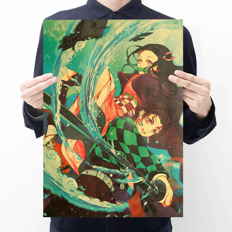 Poster treo tường in hình nhân vật phim hoạt hình Demon Slayer: Kimetsu No Yaiba Tanjirou Nezuko