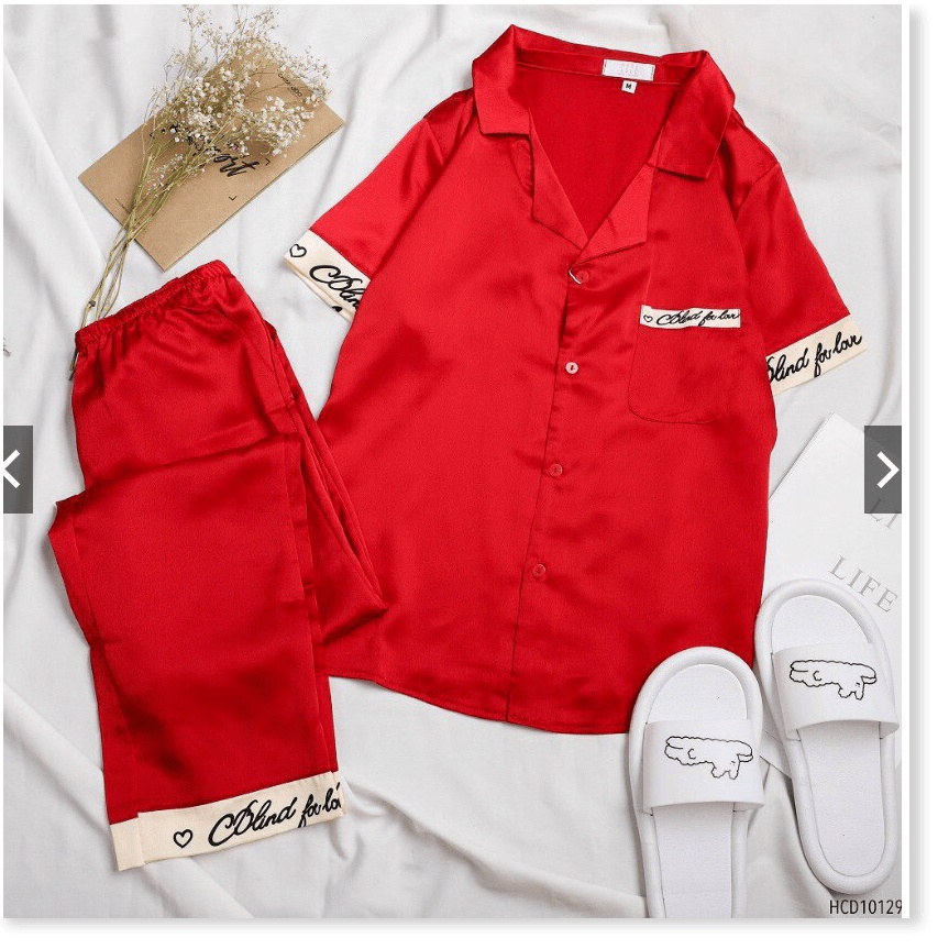 đồ bộ pijama phối bo tay chân sang chảnh