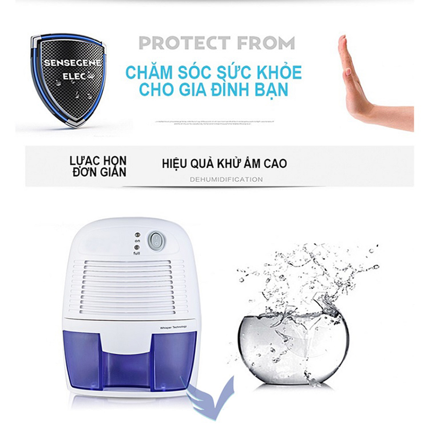 Máy Hút Ẩm Mini Dehumidifier Cao Cấp Loại Bỏ Độ Ẩm Trong Gây Hại,Giữ GÌN không gian xanh