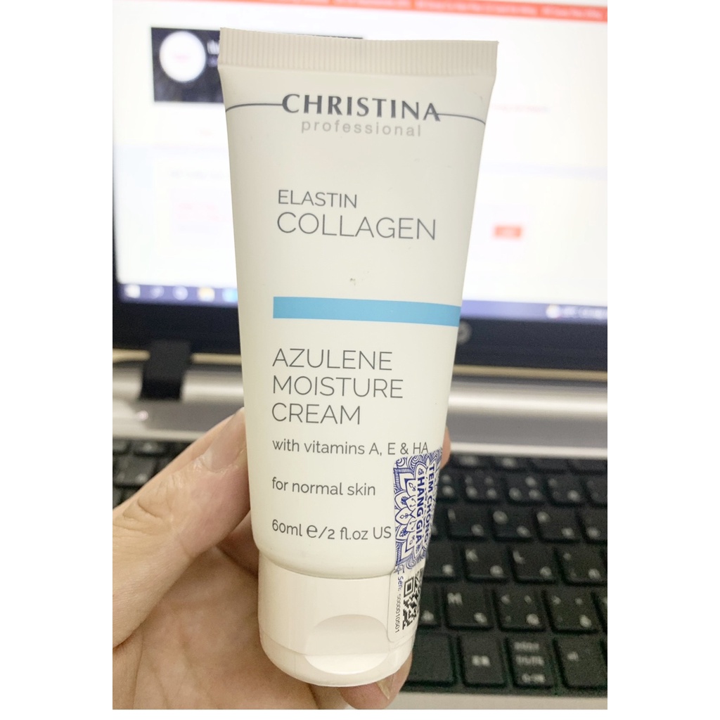 [Công ty] Kem dưỡng Elastin Collagen Christina cho da dầu, da lão hóa, da hỗn hơn Azulene Moisture Cream 60ml