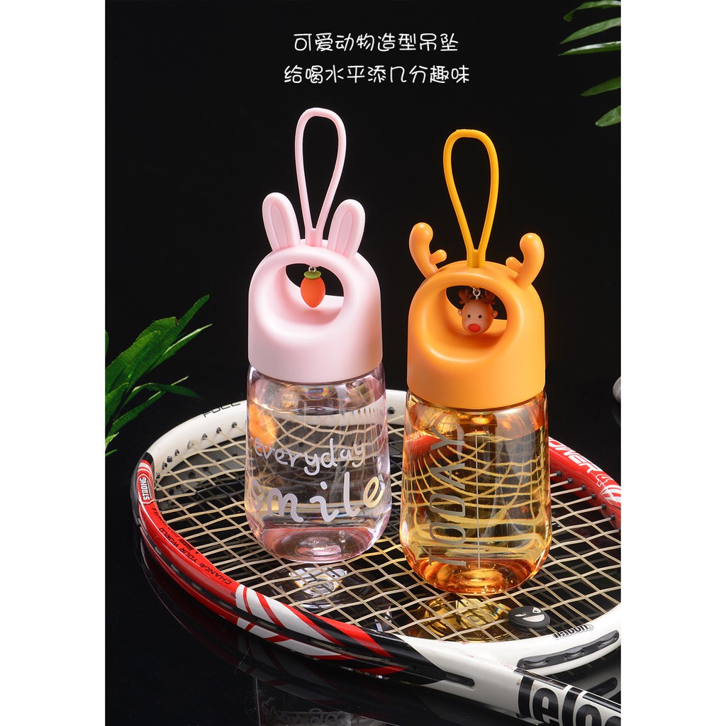 Bình nước 450ml đính chuông hình thú