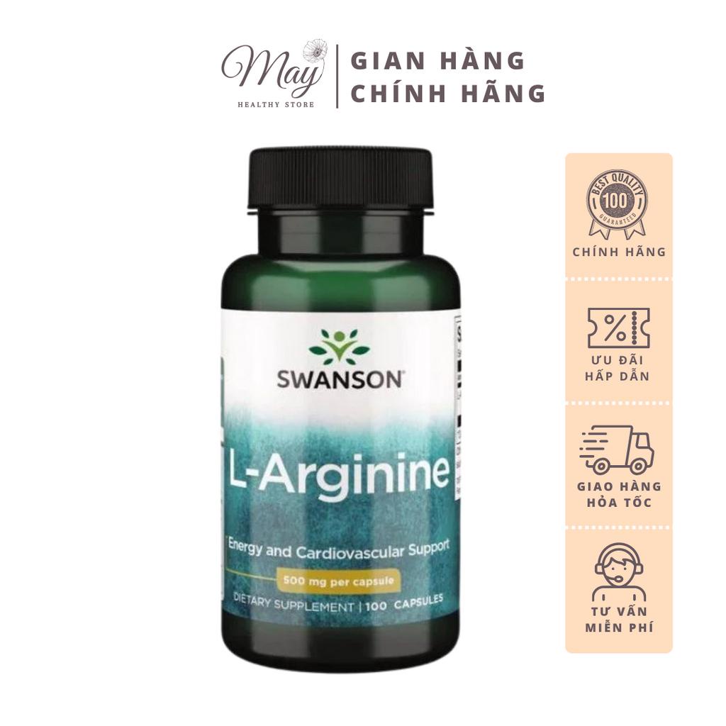 Viên Uống Swanson L-Arginine 500mg Tăng Cường Sức Khỏe Sinh Lý Nam (100 Viên/Lọ)