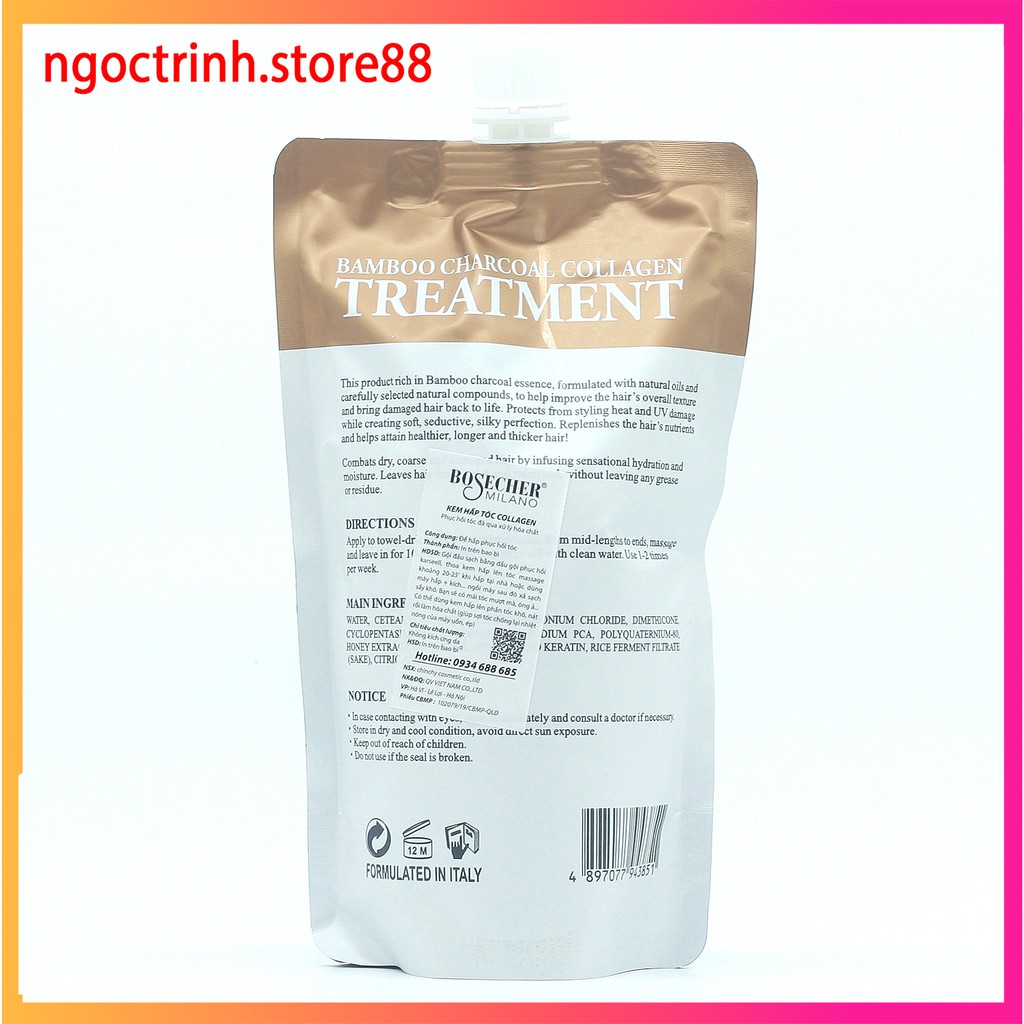 Ủ TÓC, KEM XẢ TÓC, KEM Ủ TÓC HÀNG CÔNG TY CHÍNH HÃNG SIÊU PHỤC HỒI HƯƠNG THƠM NƯỚC HOA Bosecher TÚI  500ML | BigBuy360 - bigbuy360.vn