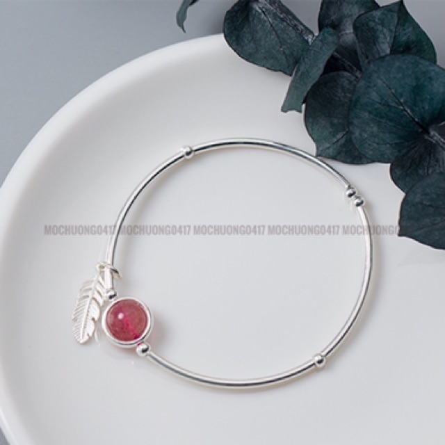 Vòng tay bạc S925 mix hạt tròn TA dâu - MH497