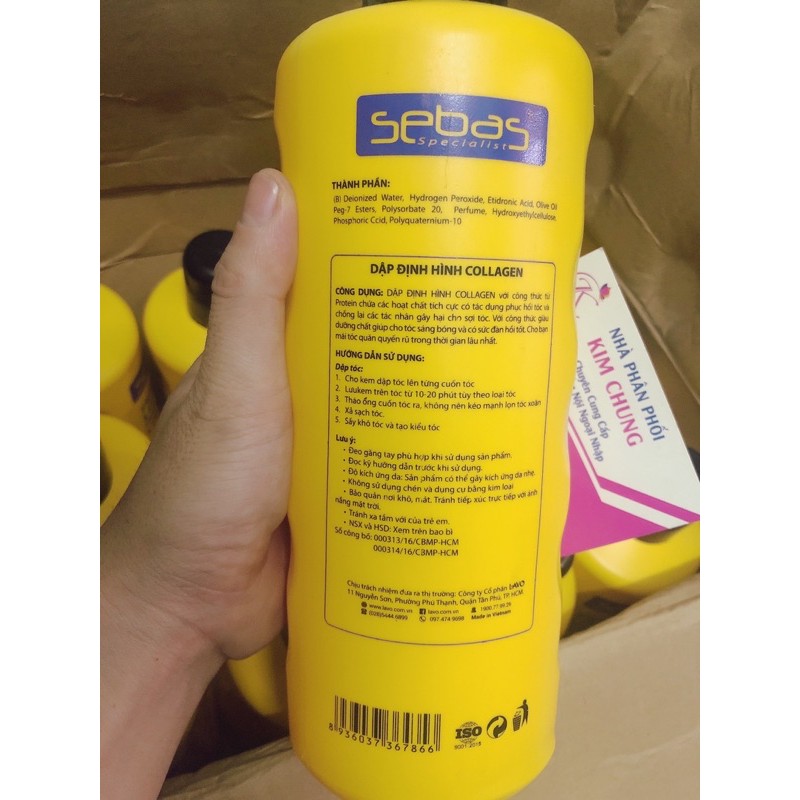 Cặp uốn nóng, setting Sebas Perm Lotion Collagen 1000ml