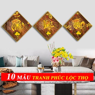 [10 MẪU PHÚC LỘC THỌ] Tranh Treo Tường Tráng Gương Phúc Lộc Thọ đẹp,trang trí phong khách,Ban thờ và cầu thang.
