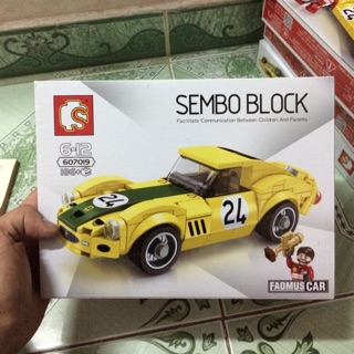 Mẫu đồ chơi xếp hình lego sembo 607019 xe đua vàng