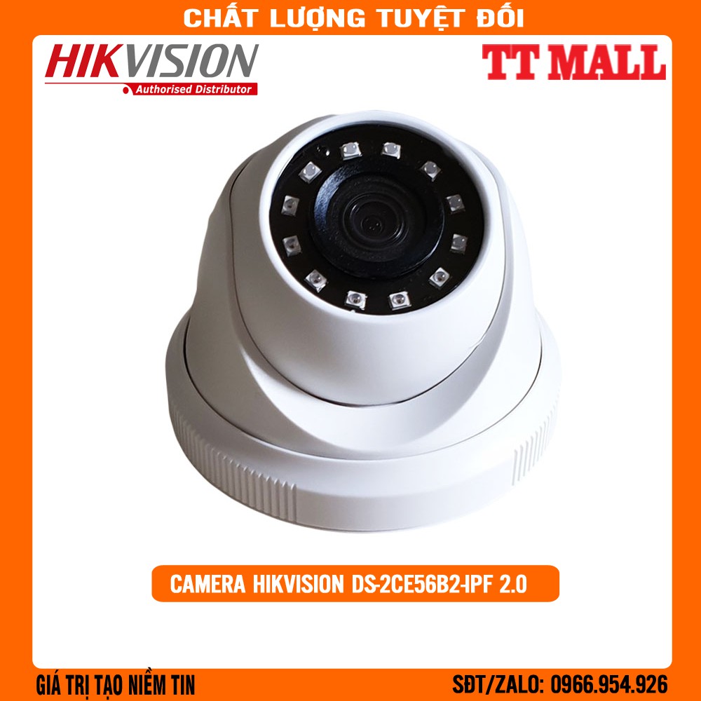 Camera HIKVISION DS-2CE56B2-IPF 2.0 Megapixel, hồng ngoại 20m, Camera 4 in 1 TVI/CVI/AHD/CVBS - Hàng chính hãng