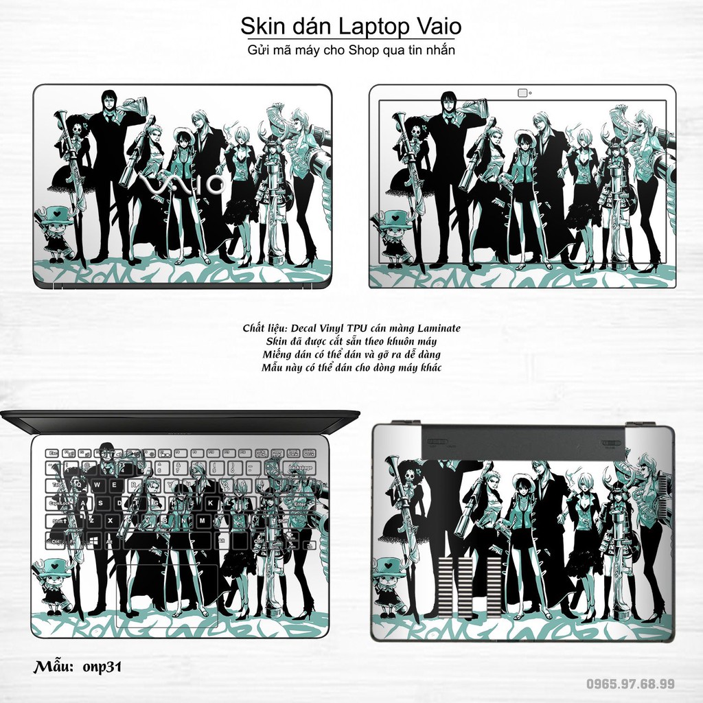 Skin dán Laptop Sony Vaio in hình One Piece _nhiều mẫu 22 (inbox mã máy cho Shop)