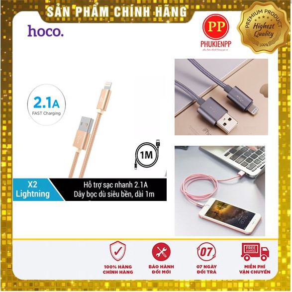 Dây / cáp sạc hoco X2 đủ các loại chân sạc, có bọc dù chống đứt