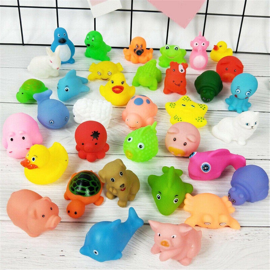 Bộ 10 Vịt Cao Su Hoạt Hình Đồ Chơi Khi Tắm Cho Bé